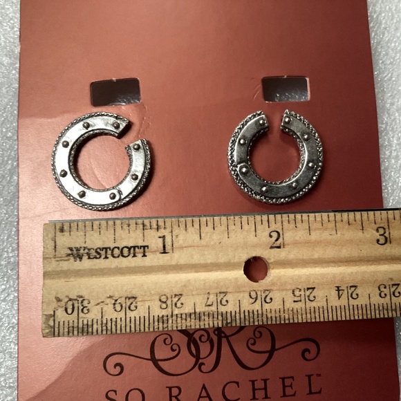 SO RACHEL By Longaberger Silver Oxidized Chain Link Earrings New - Picture 6 of 7